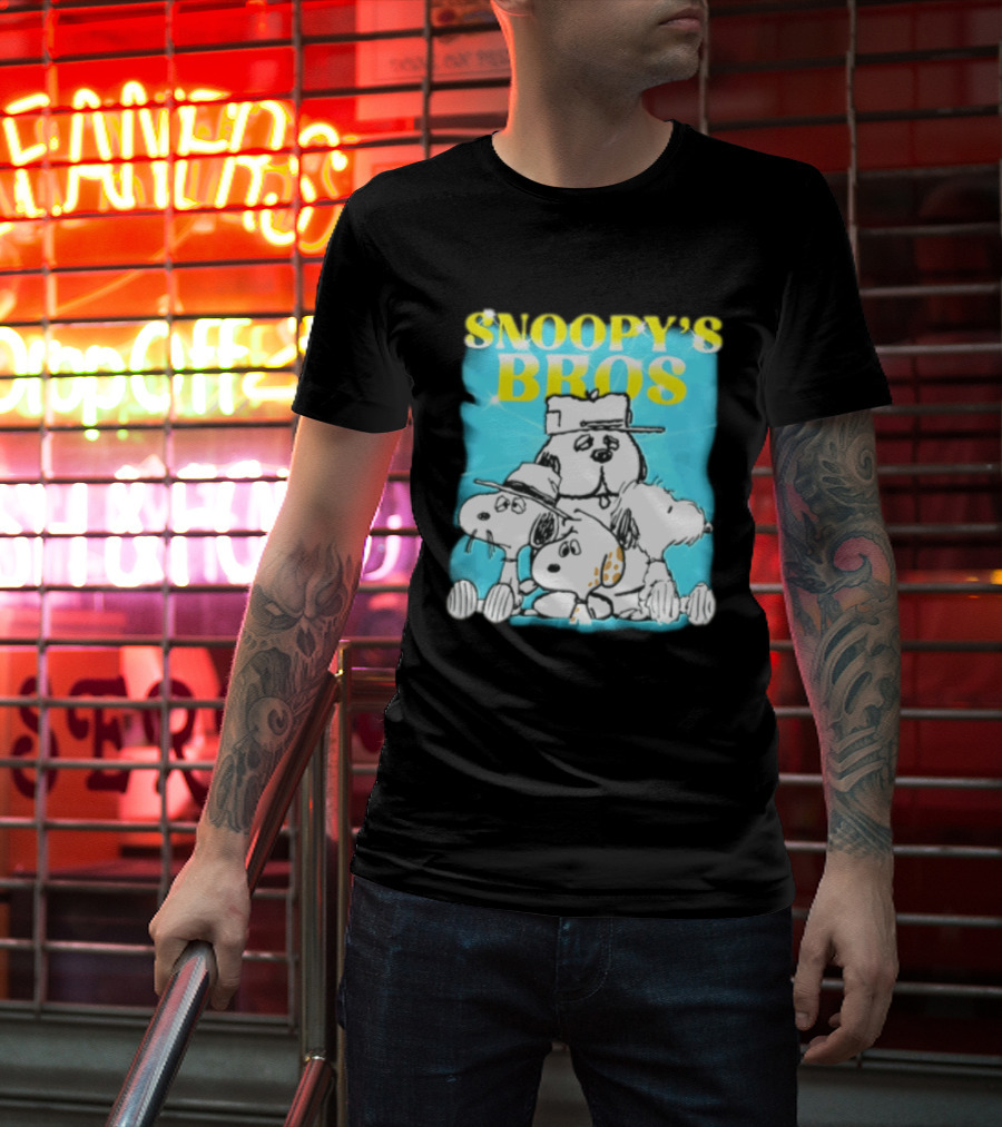 Snoopys Bros Cartoon Dogs Sparkles Blue Bootleg T-Shirt