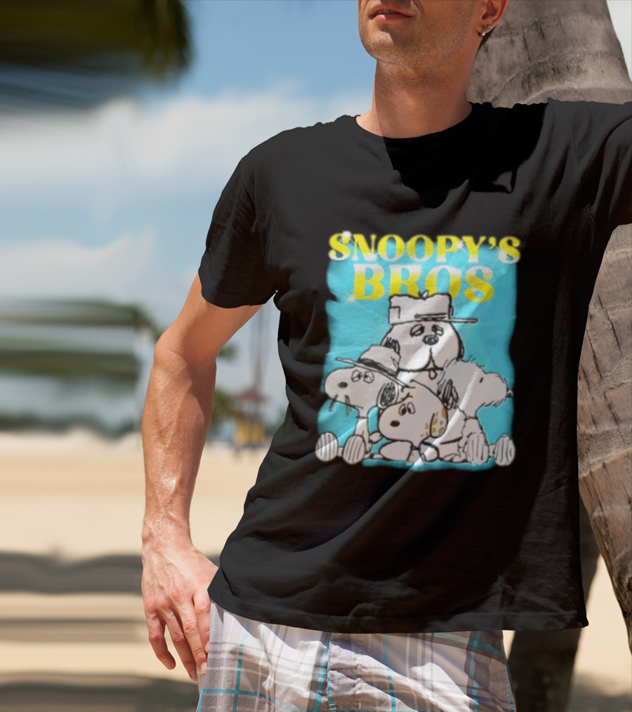 Snoopys Bros Cartoon Dogs Sparkles Blue Bootleg T-Shirt
