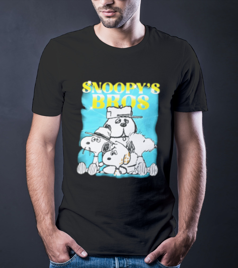 Snoopys Bros Cartoon Dogs Sparkles Blue Bootleg T-Shirt