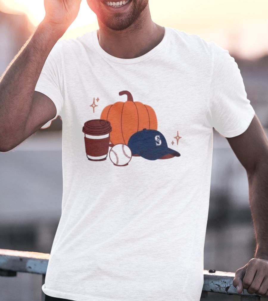 Seattle Mariners Pumpkinpalooza 2026 Coffee Baseball Cap Pumpkin T-Shirt