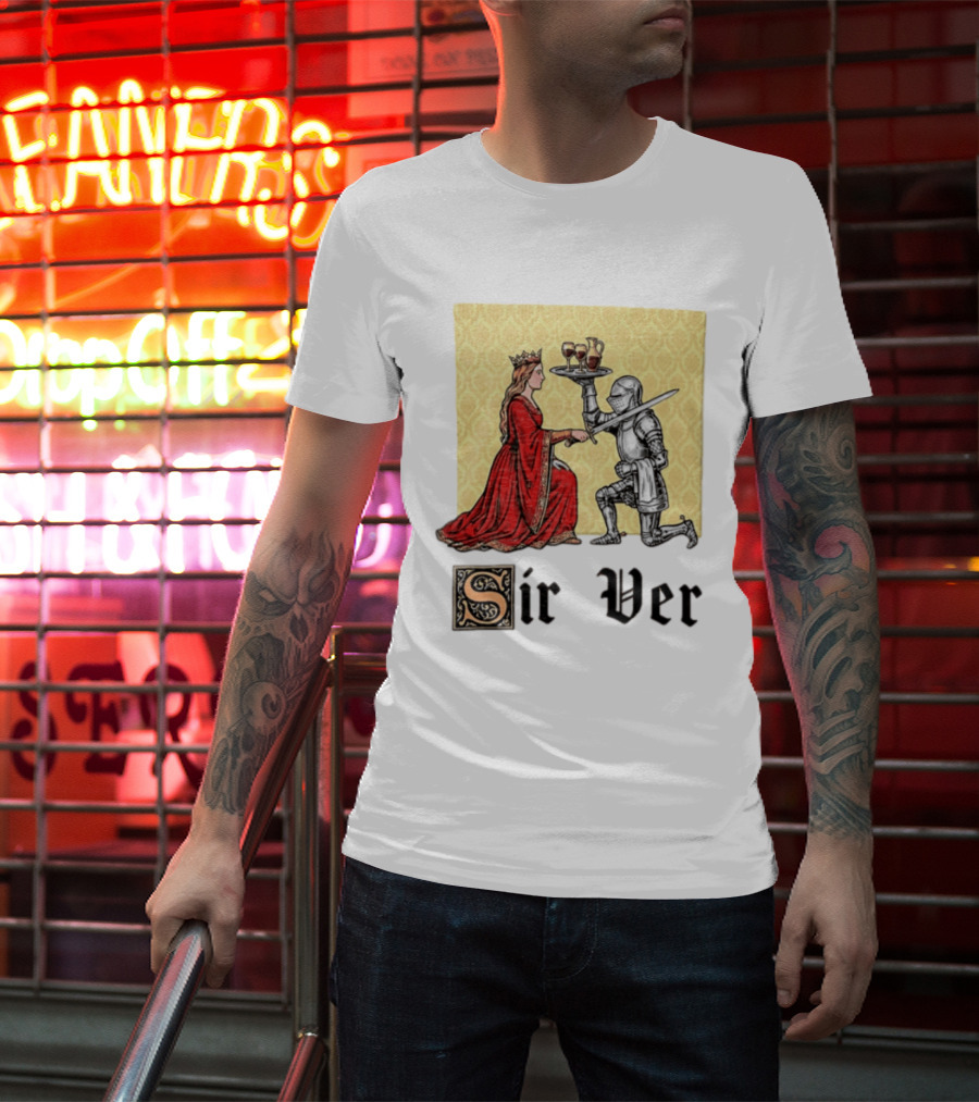 Sir Ver Knight Serving Wine To Queen Medieval Fantasy T-Shirt