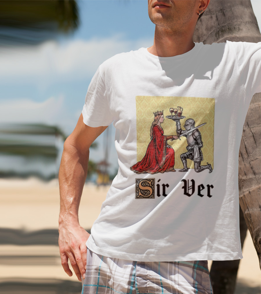 Sir Ver Knight Serving Wine To Queen Medieval Fantasy T-Shirt