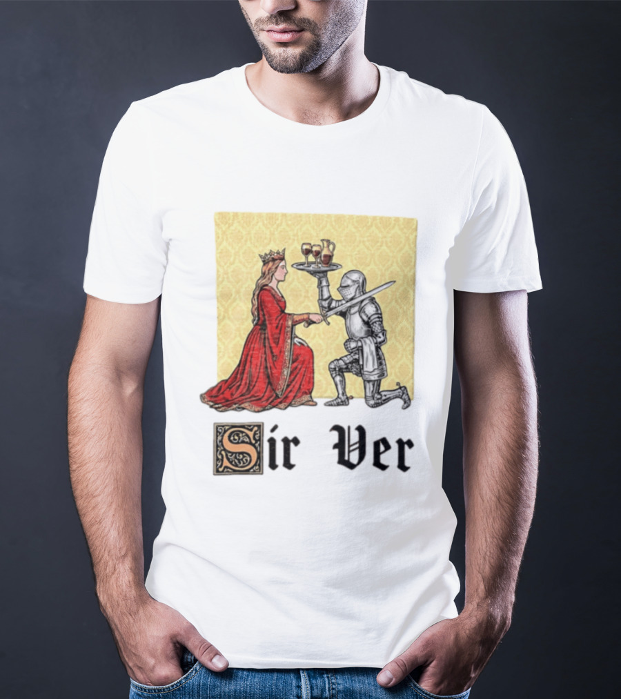Sir Ver Knight Serving Wine To Queen Medieval Fantasy T-Shirt