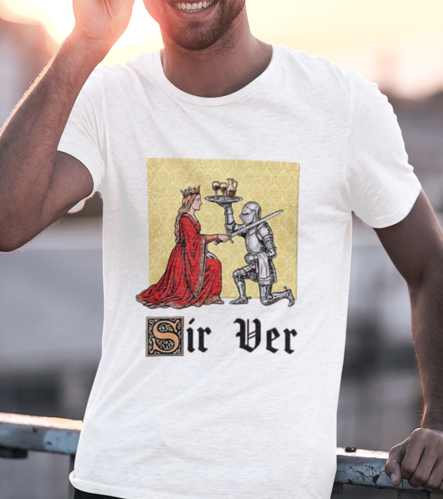 Sir Ver Knight Serving Wine To Queen Medieval Fantasy T-Shirt