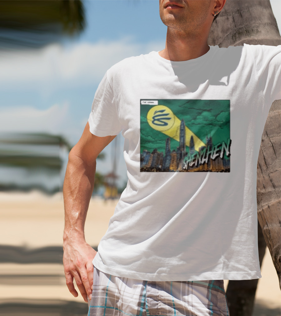 Stephen Curry Li Ning X Curry China Tour Shenzhen City Skyline Spotlight T-Shirt