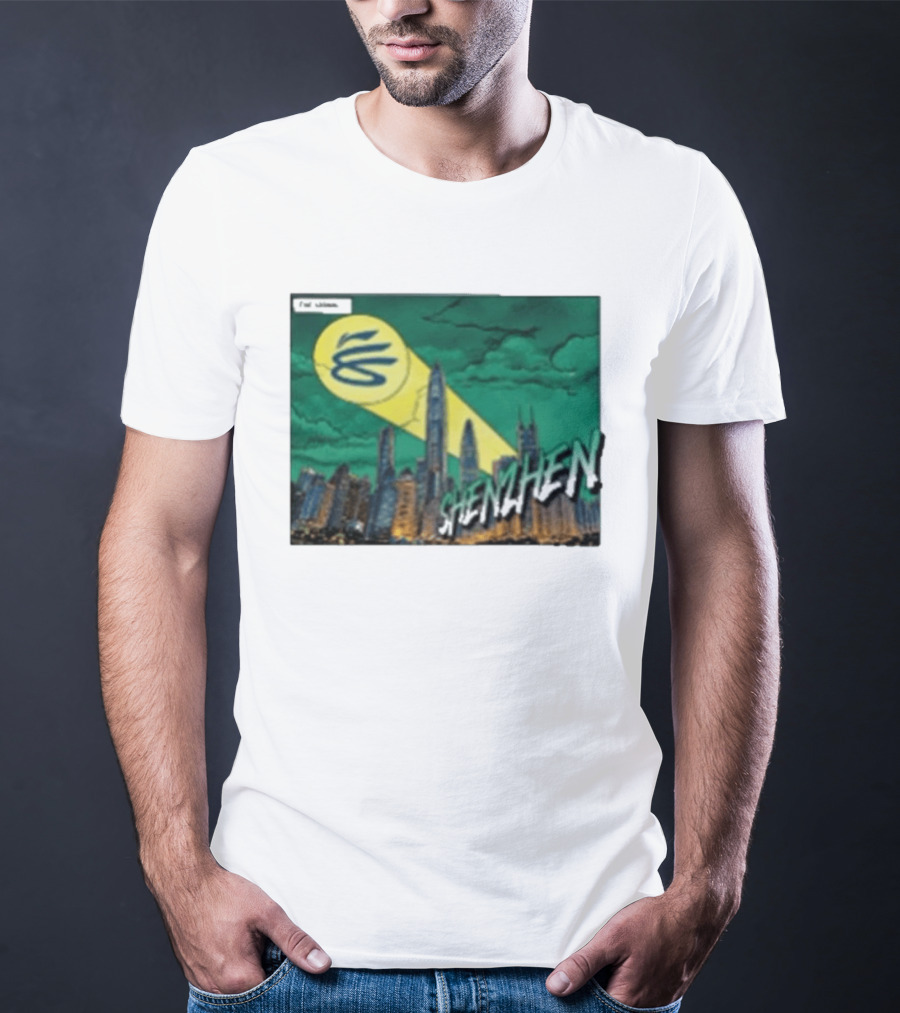 Stephen Curry Li Ning X Curry China Tour Shenzhen City Skyline Spotlight T-Shirt
