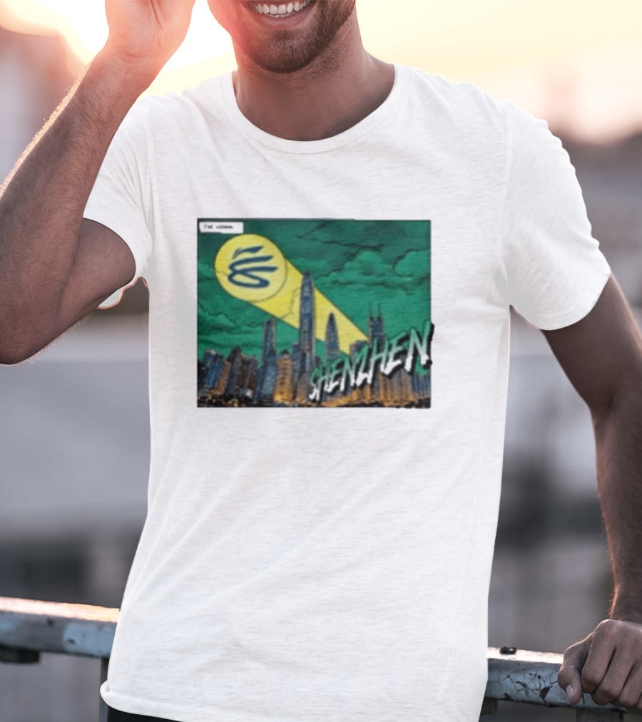 Stephen Curry Li Ning X Curry China Tour Shenzhen City Skyline Spotlight T-Shirt