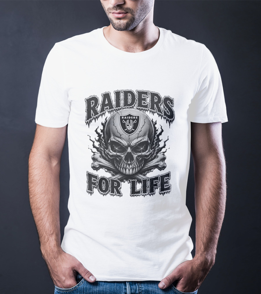 Las Vegas Raiders Skull Raiders For Life T-Shirt