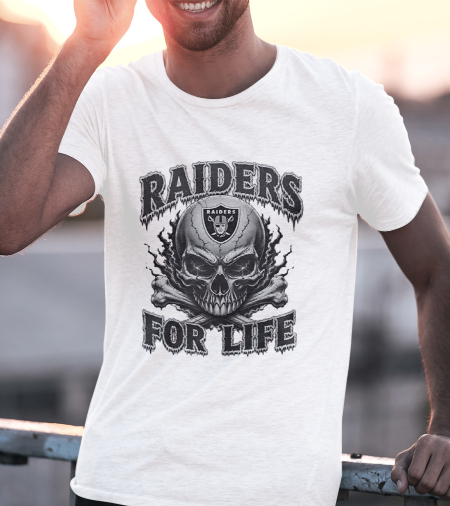 Las Vegas Raiders Skull Raiders For Life T-Shirt