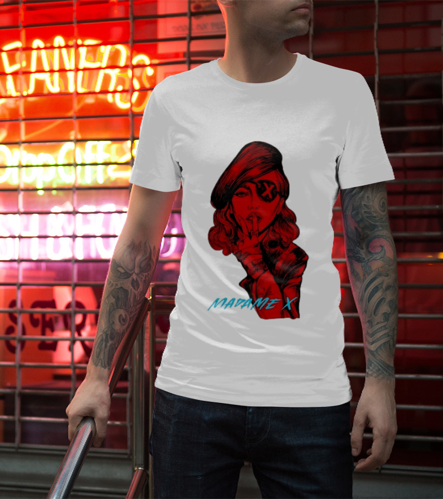 Madonna Madame X Beret Eye Patch Pop Music T-Shirt