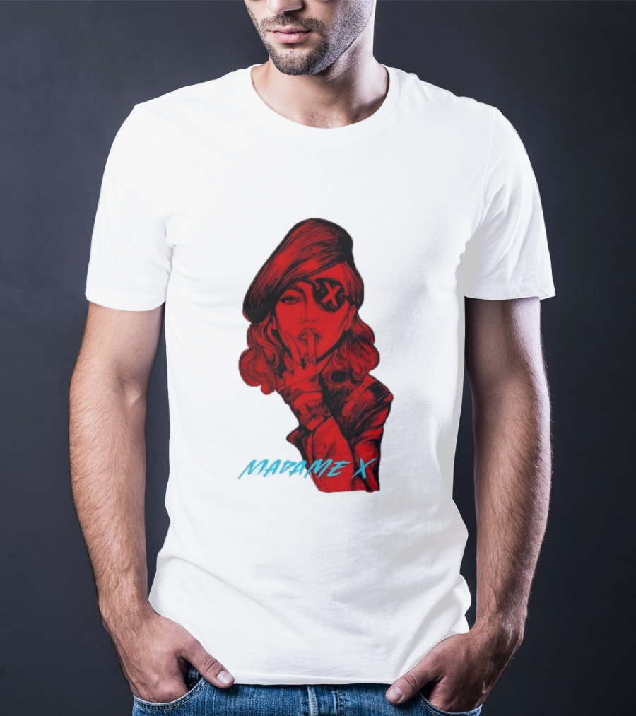 Madonna Madame X Beret Eye Patch Pop Music T-Shirt