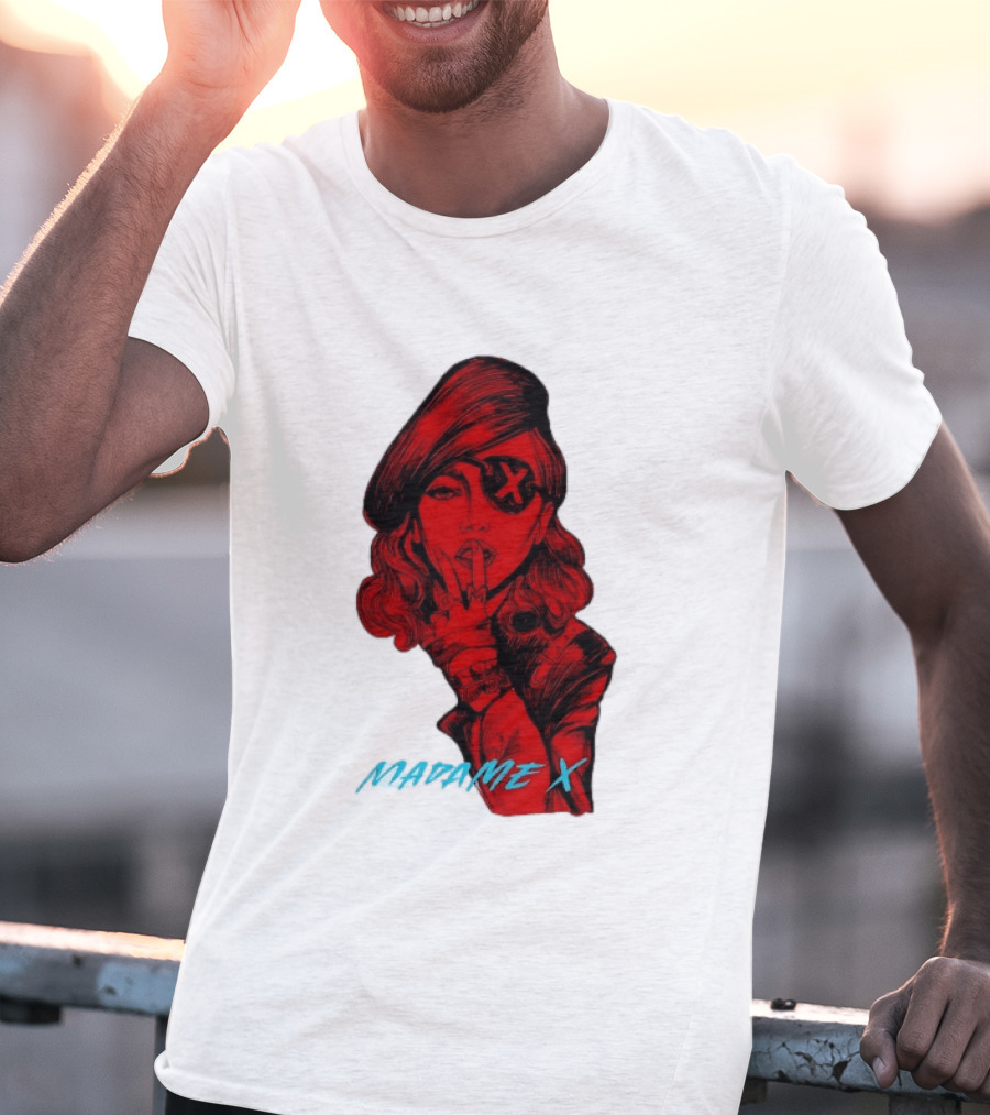 Madonna Madame X Beret Eye Patch Pop Music T-Shirt