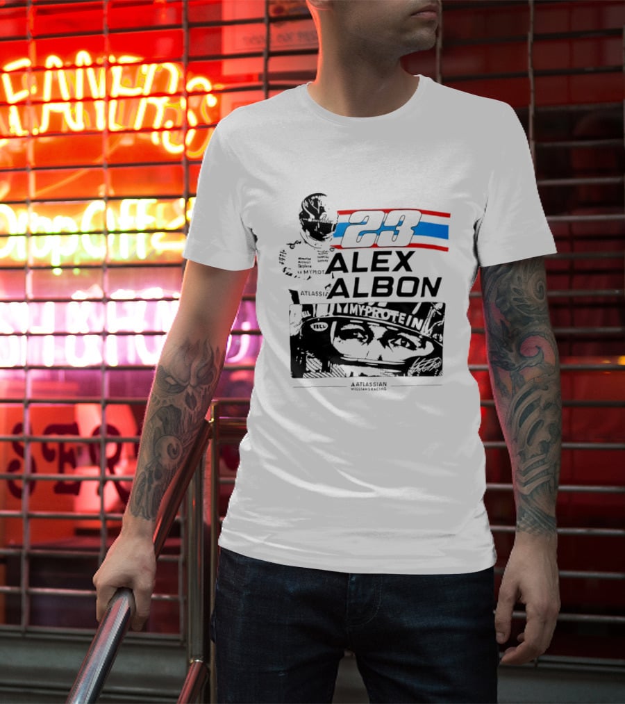 Alex Albon 23 Williams Racing Atlassian Myprotein T-Shirt