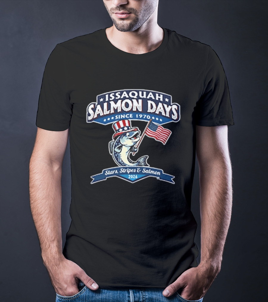 Issaquah Salmon Days 2026 Stars Stripes & Salmon Since 1970 Event T-Shirt