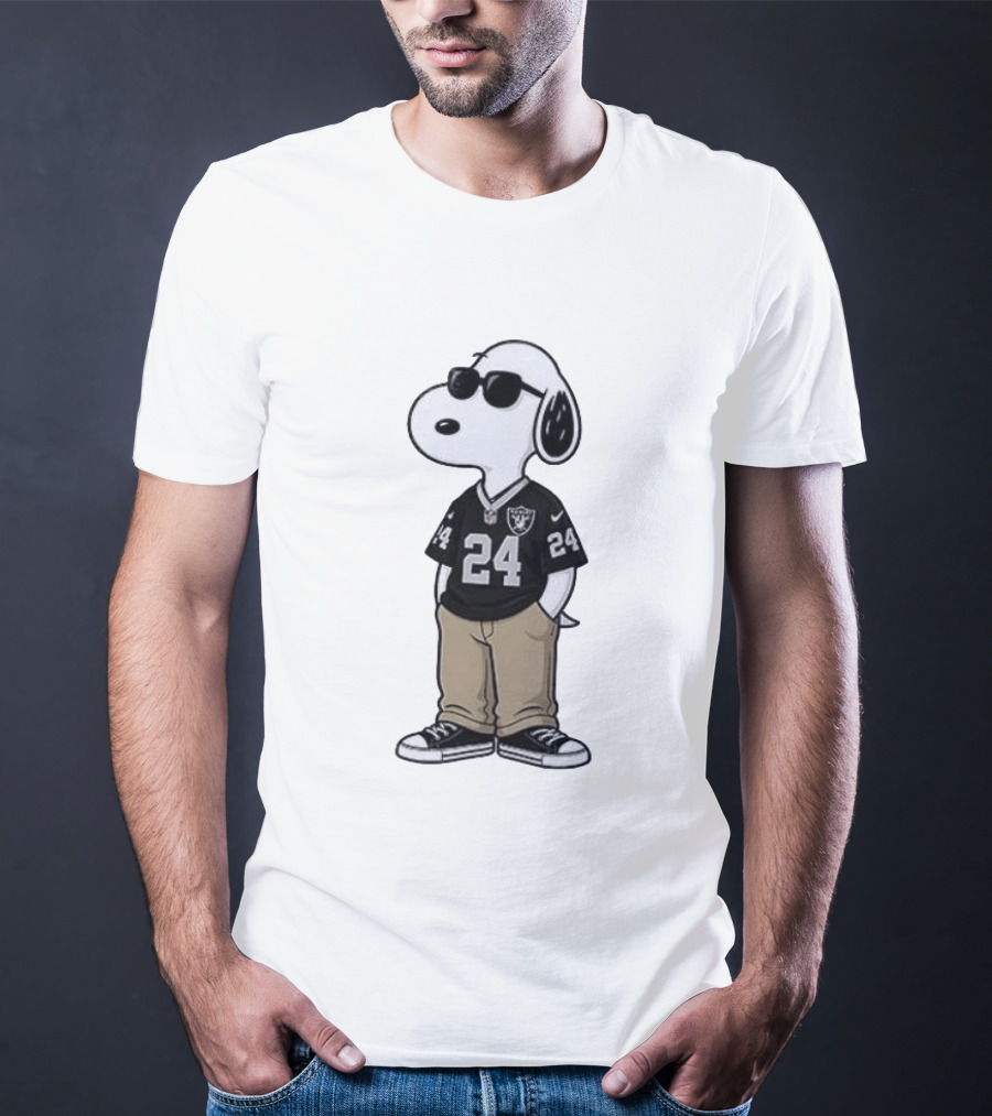 Las Vegas Raiders Peanuts Snoopy 24 Jersey Season Opener T-Shirt