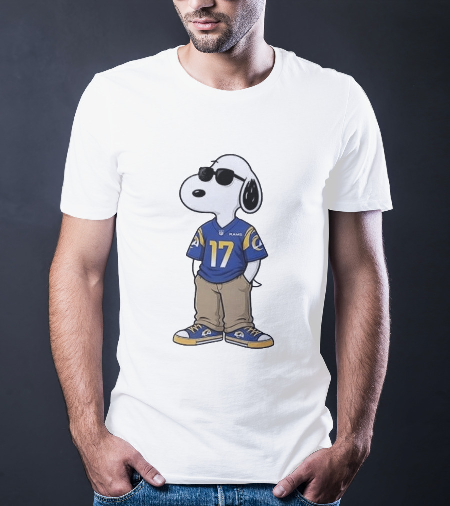 Los Angeles Rams Peanuts Snoopy Cool Style Collaboration Start Of The Season T-Shirt