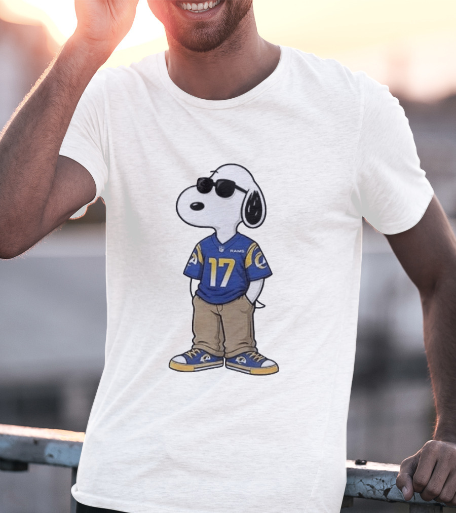 Los Angeles Rams Peanuts Snoopy Cool Style Collaboration Start Of The Season T-Shirt