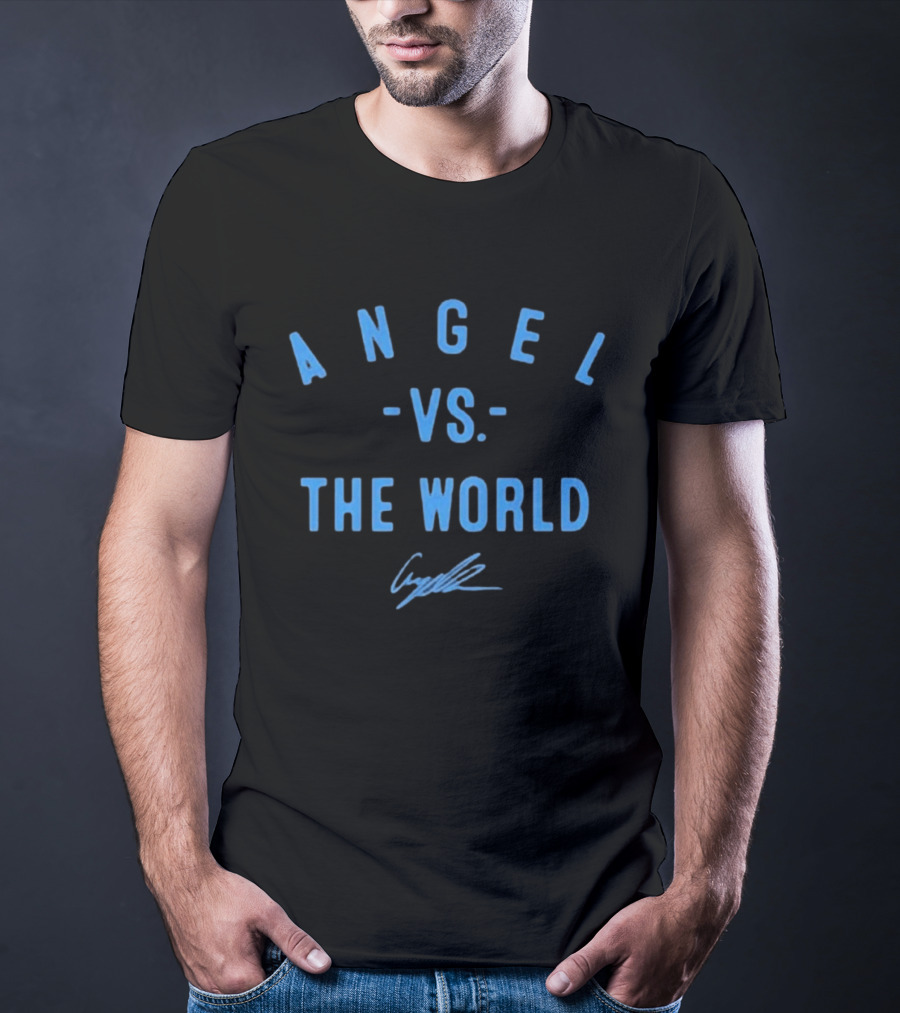 Angel Vs The World Cursive Signature T-Shirt