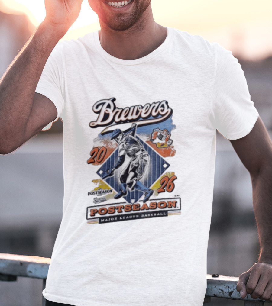 Brewers 2026 Postseason Major League Baseball Players Fielding T-Shirt