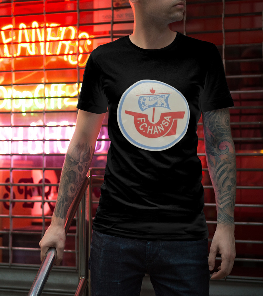 FC Hansa Rostock German Football Crest With Griffin T-Shirt