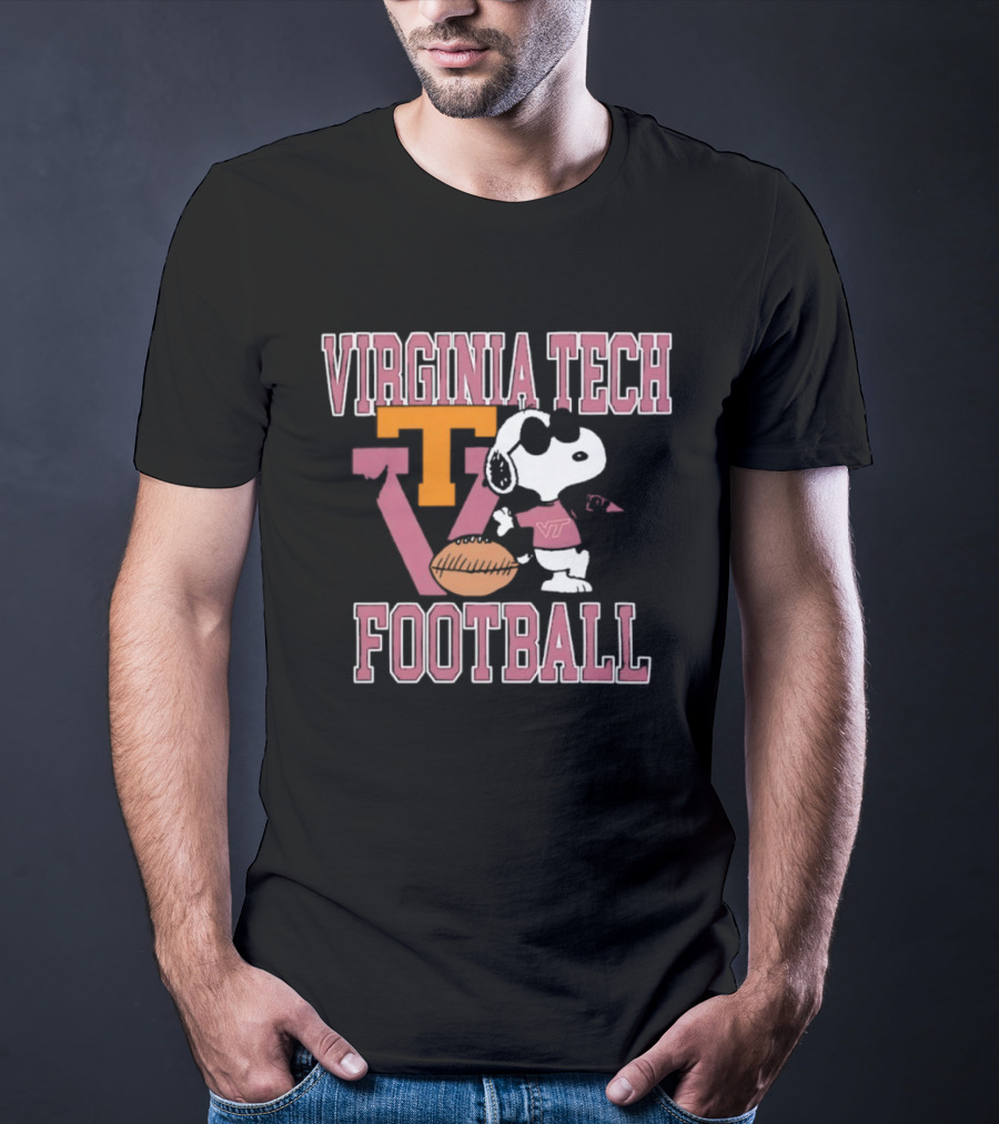 Virginia Tech Football Snoopy Let's Go Hokies T-Shirt