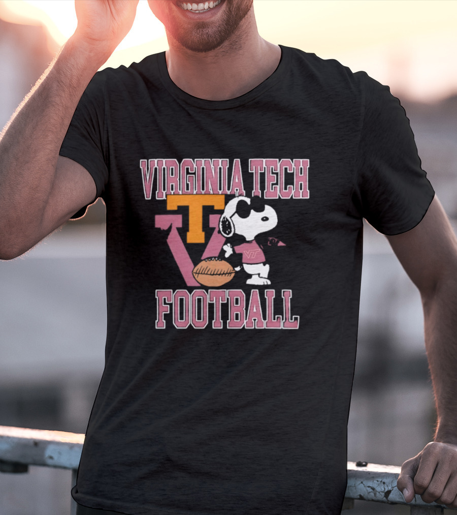 Virginia Tech Football Snoopy Let's Go Hokies T-Shirt