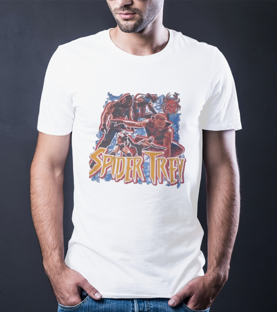 Spider Trey Wrestling Wrestler Sports Action Montage T-Shirt