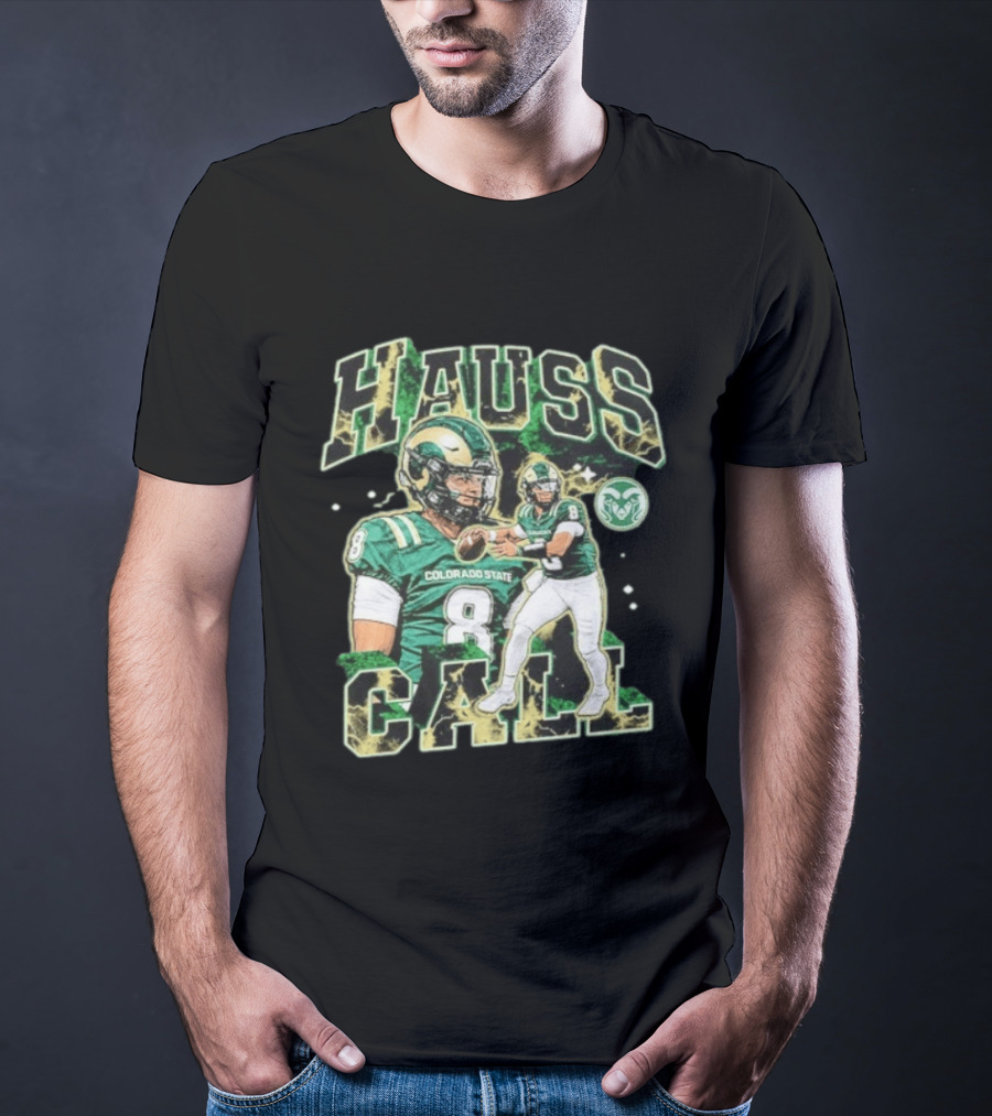 Hauss Call Colorado State Rams Number 8 Football Player Collage T-Shirt