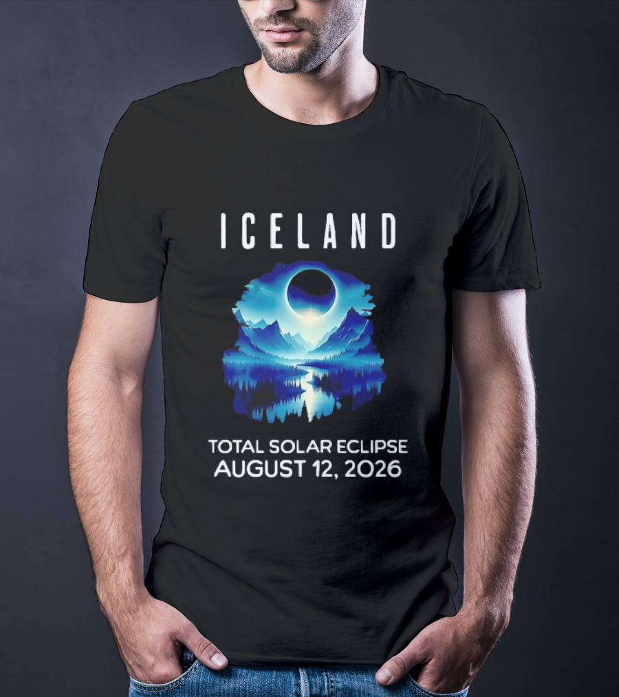 Iceland Solar Eclipse Event August 12 2026 Scenic Landscape T-Shirt