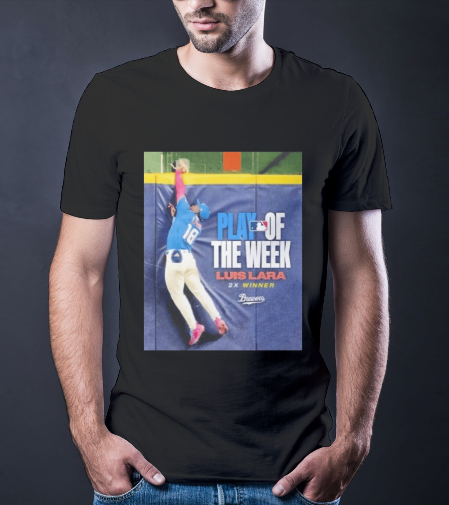 Luis Lara Play Of The Week 2x Winner Milwaukee Brewers T-Shirt