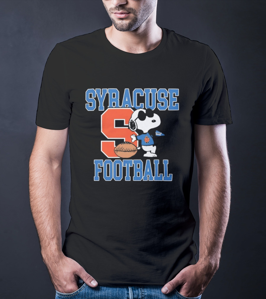Snoopy Syracuse Football Let's Go Orange Fan Gear T-Shirt