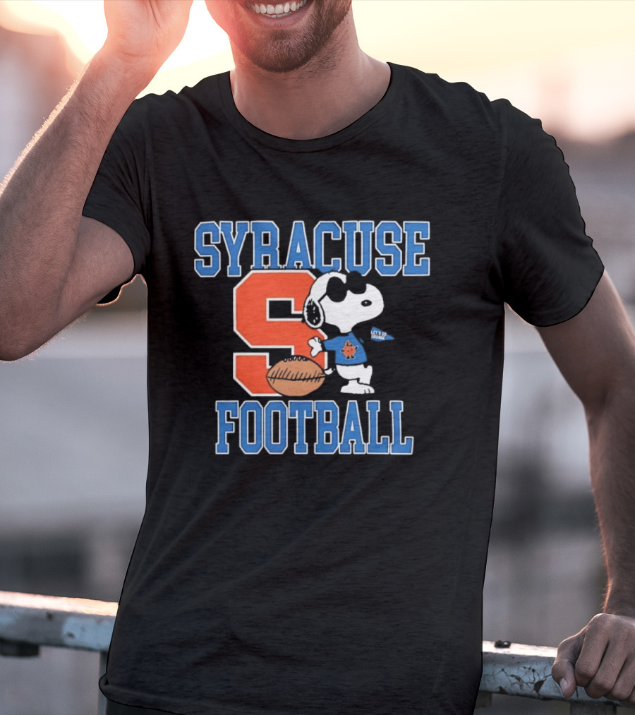 Snoopy Syracuse Football Let's Go Orange Fan Gear T-Shirt