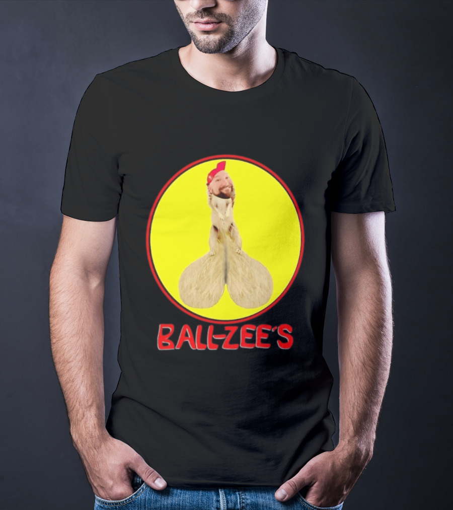 Ball Zee's Squirrel Meme Circle Red Cap T-Shirt