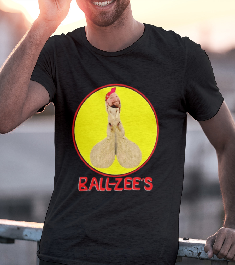 Ball Zee's Squirrel Meme Circle Red Cap T-Shirt