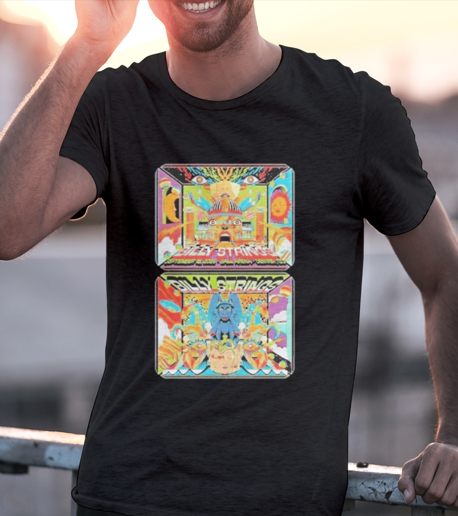 Billy Strings Denver Co 2026 Ball Arena September 18 19 Sun Moon Celestial Faces Cosmic T-Shirt