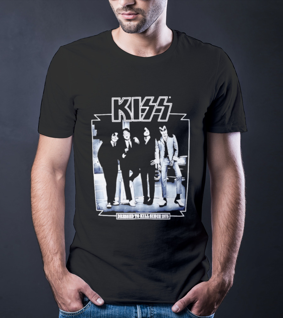 Kiss Dressed To Kill Since 1975 Rock Music Band T-Shirt