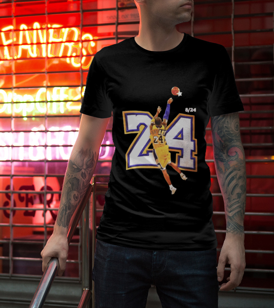 Kobe Bryant Los Angeles Lakers 8 24 Basketball Legend Jump Shot T-Shirt