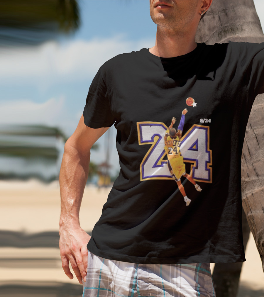 Kobe Bryant Los Angeles Lakers 8 24 Basketball Legend Jump Shot T-Shirt