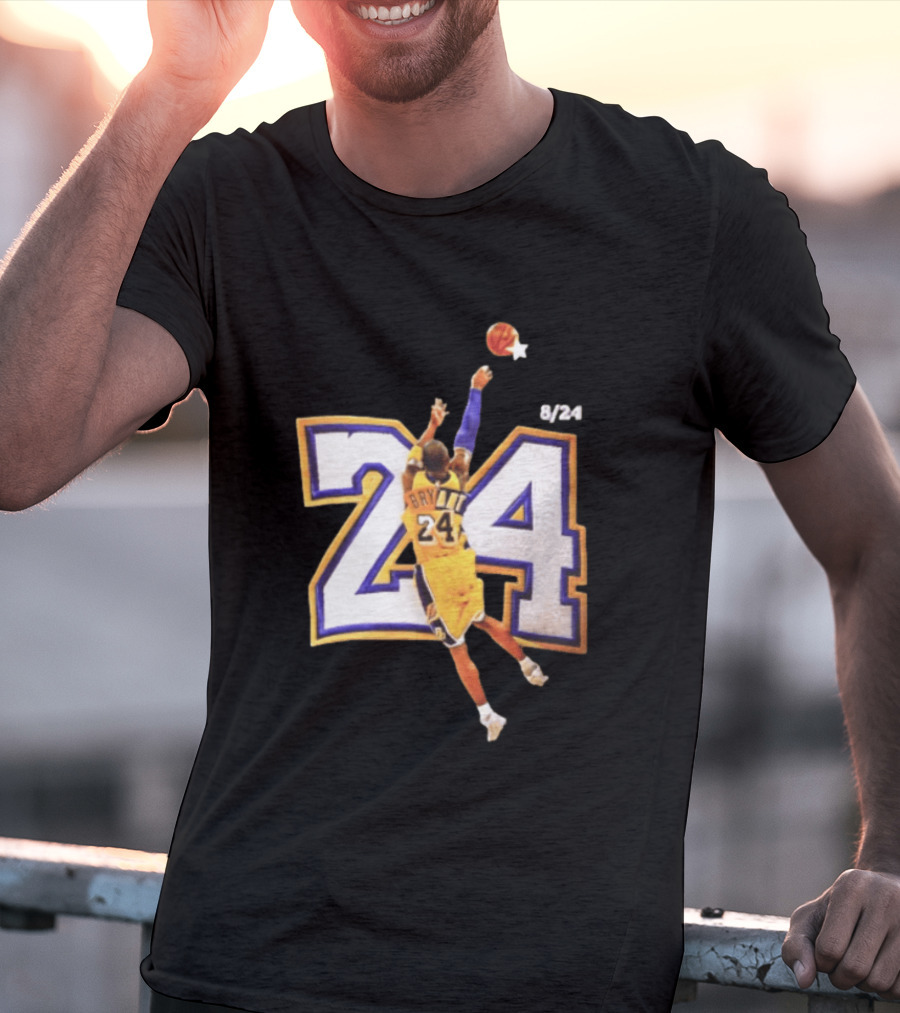 Kobe Bryant Los Angeles Lakers 8 24 Basketball Legend Jump Shot T-Shirt
