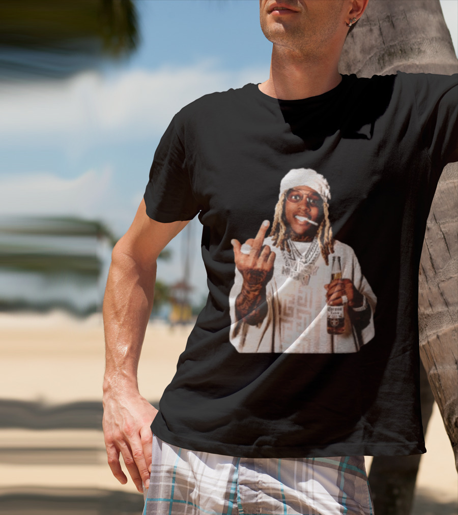 Lil Durk Only The Family Vroy Nick Corona Extra Beer Smoking Middle Finger T-Shirt
