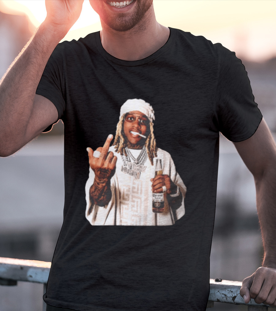 Lil Durk Only The Family Vroy Nick Corona Extra Beer Smoking Middle Finger T-Shirt