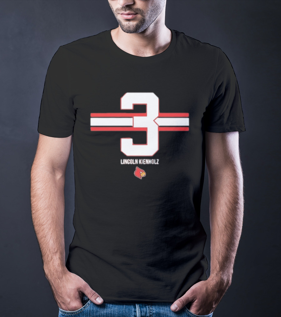 Lincoln Kienholz 3 Stripes Louisville Cardinals T-Shirt