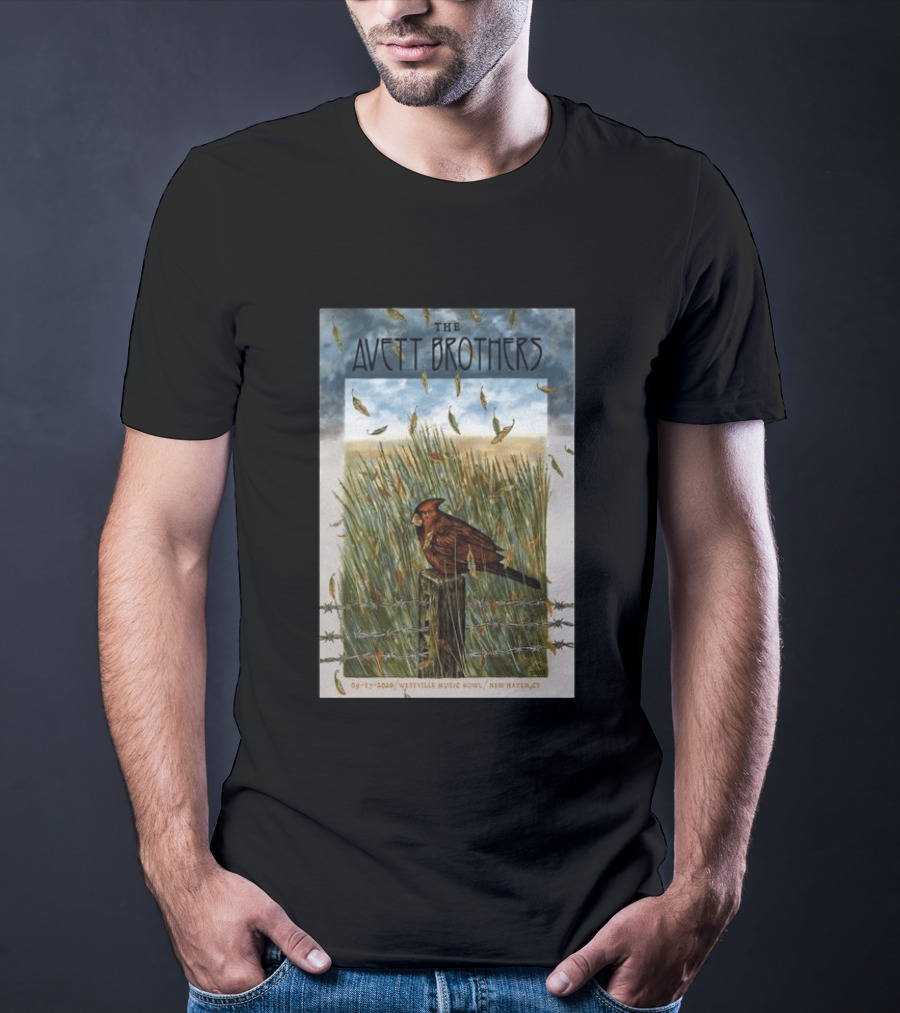 The Avett Brothers Westville Music Bowl New Haven CT Sep 17 2026 Cardinal In Field T-Shirt