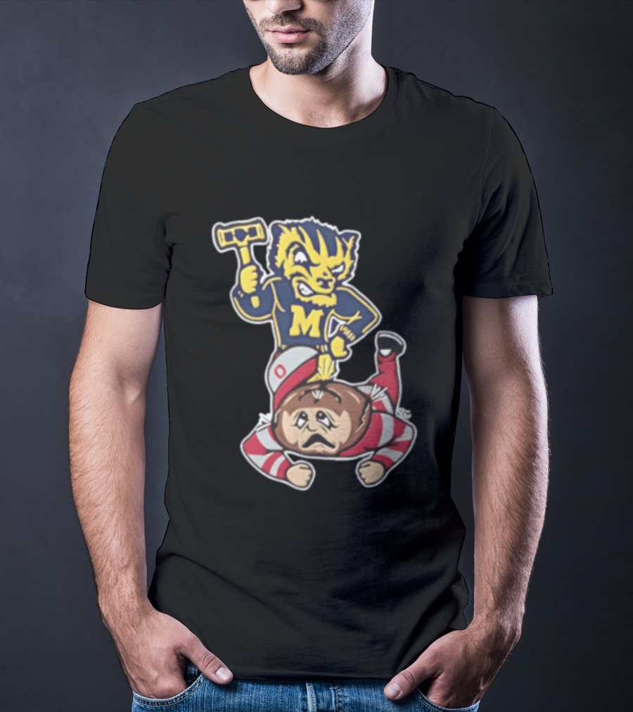 Michigan Wolverines Vs Ohio State Buckeyes Football Rivalry Mascot Showdown T-Shirt