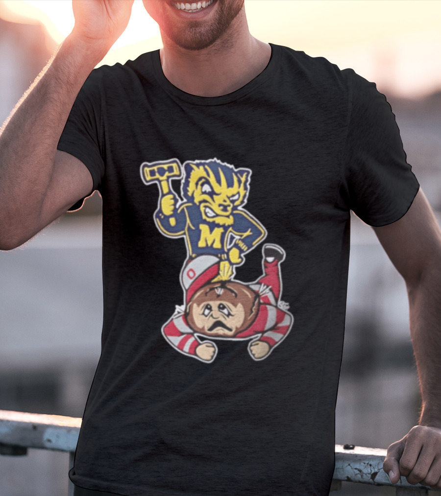 Michigan Wolverines Vs Ohio State Buckeyes Football Rivalry Mascot Showdown T-Shirt