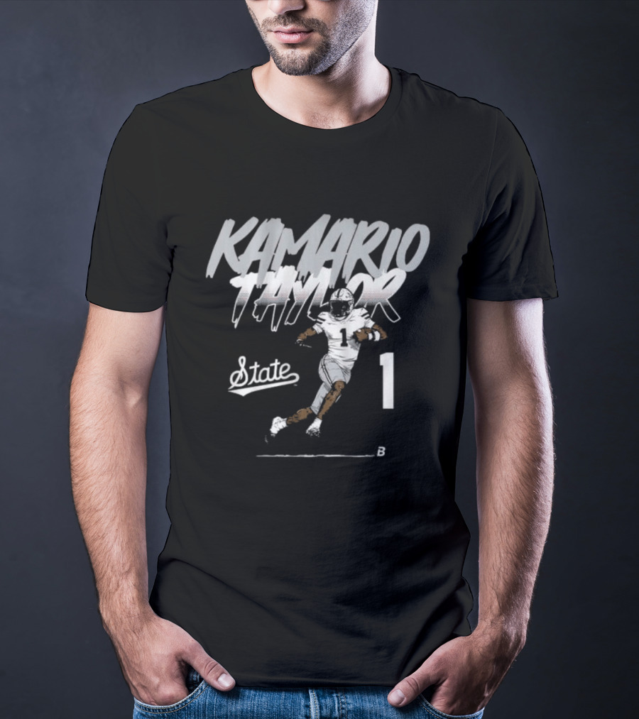 Kamario Taylor Number 1 Mississippi State Football Pose T-Shirt