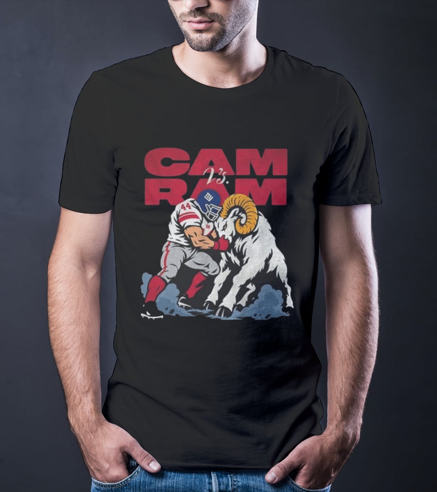 New York Giants Vs Rams Cam Ram Football Clash T-Shirt
