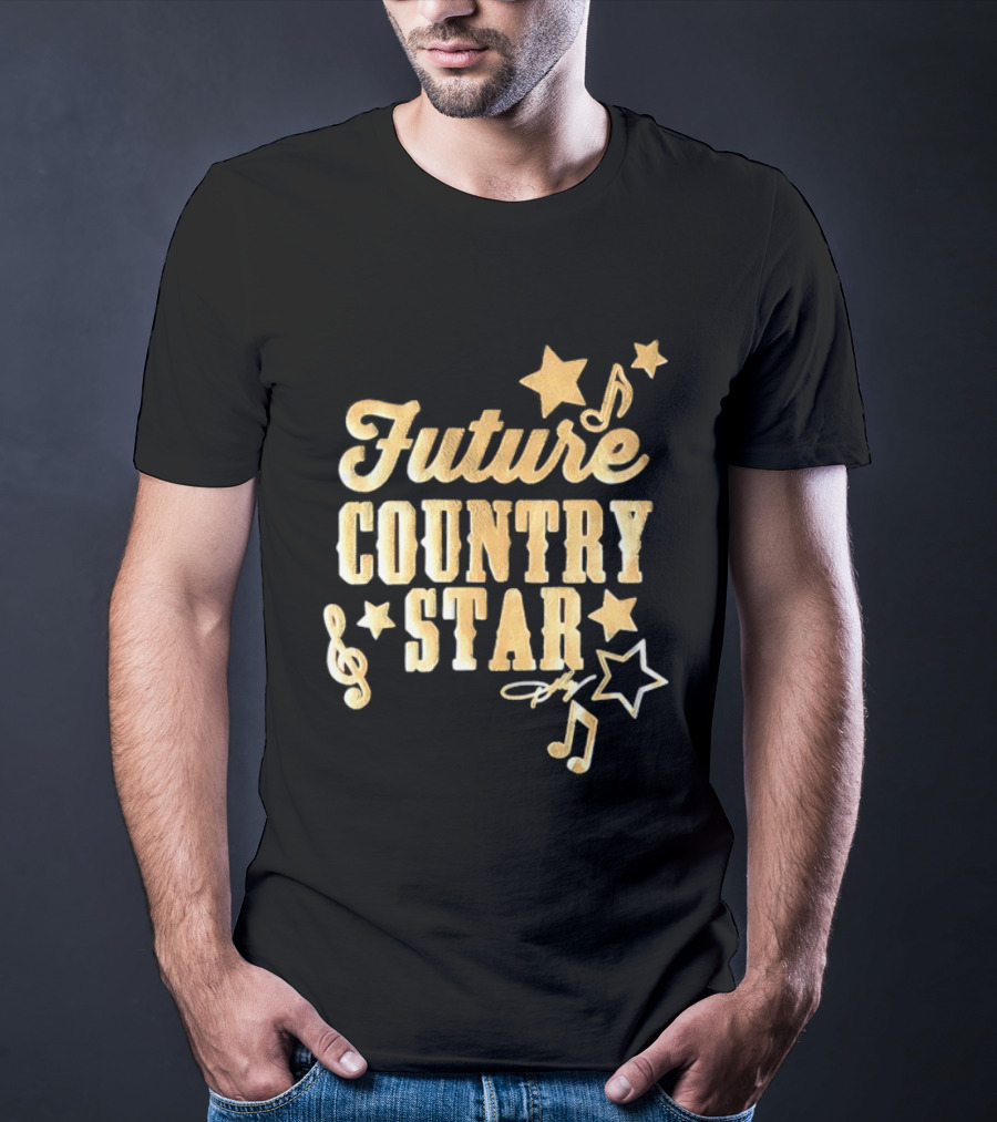 Future Country Star Musician Singer Golden Notes And Stars T-Shirt