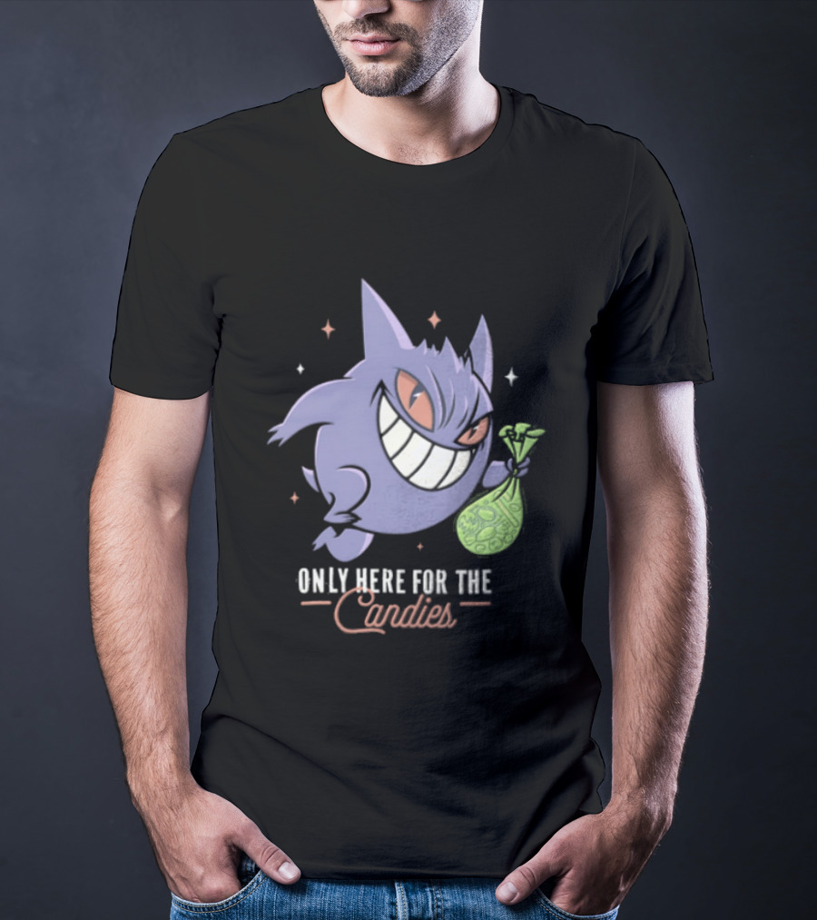Gengar Only Here For The Candies Halloween Fun T-Shirt