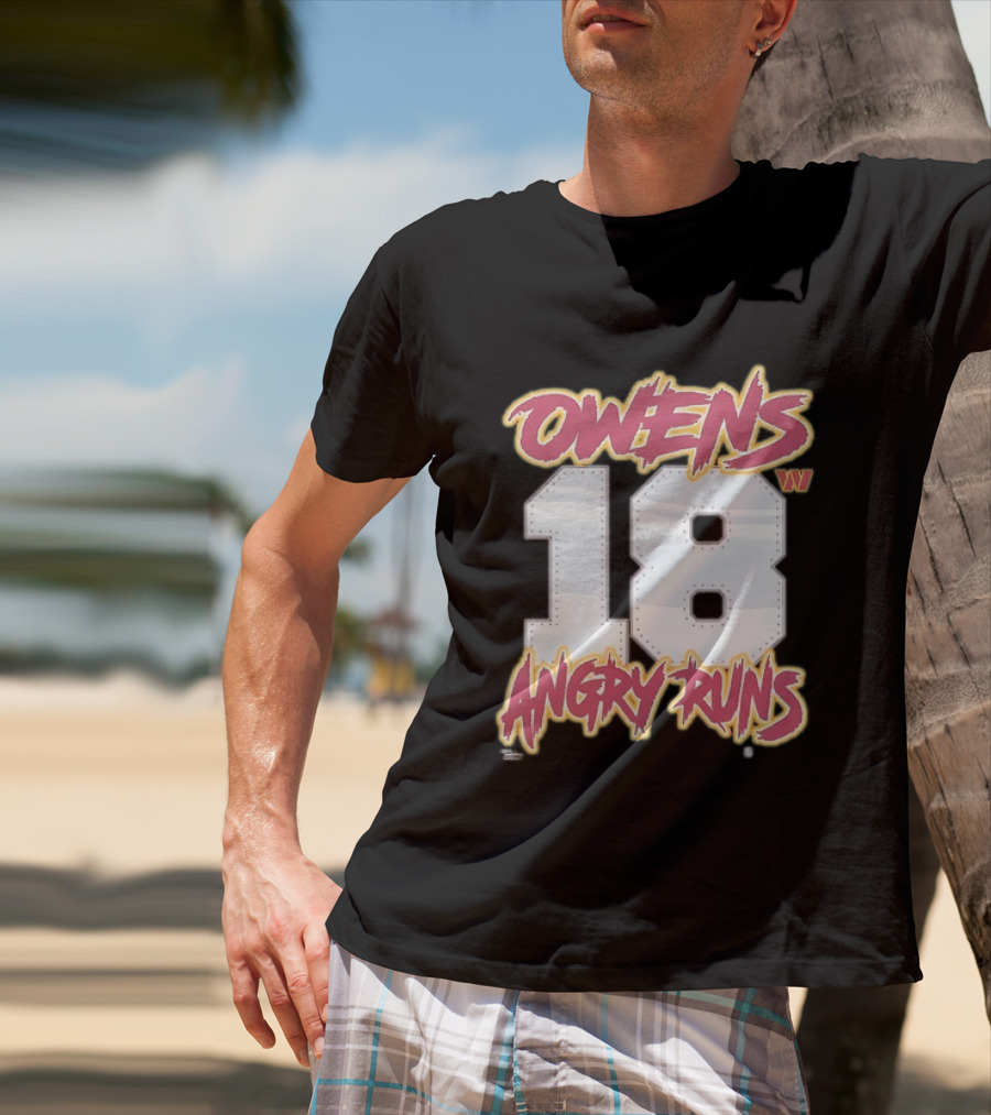 Owens 18 Washington Commanders Angry Runs Good Morning Football T-Shirt